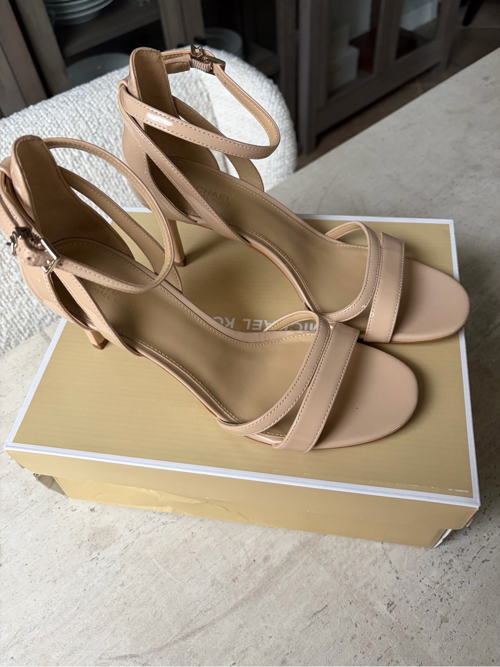 Michael Kors Blush Nude Ankle-Strap Heels